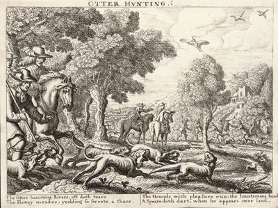 Otter Hunting by Wenceslaus Hollar